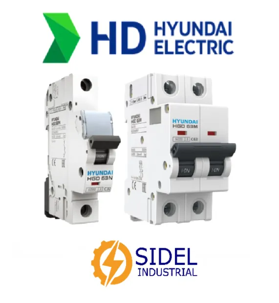 MINI INTERRUPTOR BREAKER HYUNDAI SERIE HGD 10KA - 1 POLO - RIEL DIN (1 AMP)