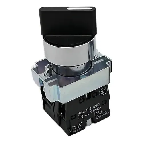 SELECTORES DE 22mm DE 2 Y 3 POSICIONES CUERPO METALICO Y PLASTICO (Selector 2 Posiciones LAY5SBJ21 - estándar)